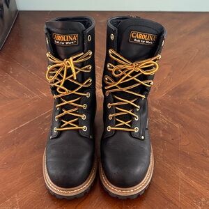 Men's Black and Gold Work Boots